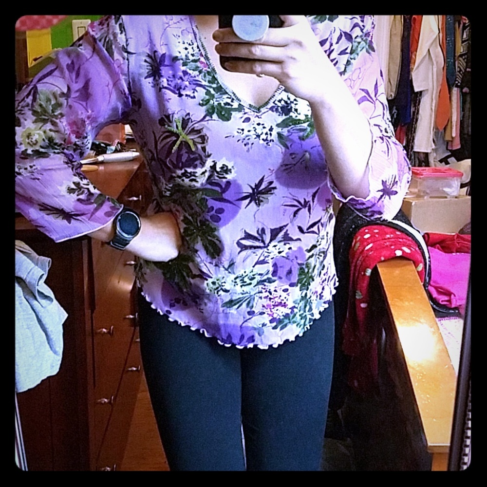 Carribean Joe Stylish purple top size large